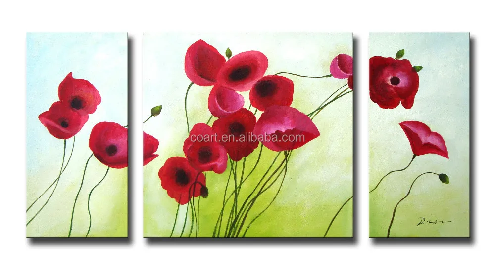 
handmade poppy oil painting on canvas 