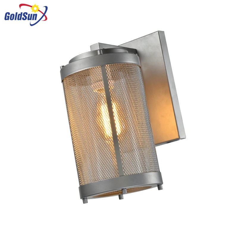 Customizable SILVER METAL MESH SHADE OUTDOOR WALL SCONCE FOR OUTSIDE BUILDING PARK WALL MOUNTED FIXTURES WALL LIGHT FIXTURESS