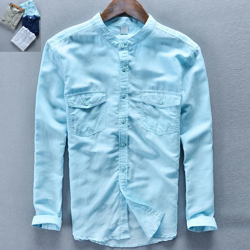 
Tailored silk long sleeve indian style men shirt 