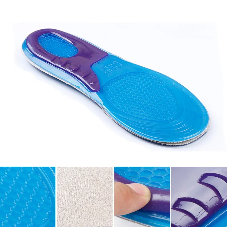 Wholesale Price Plantar Fasciitis Soft Flexible Silicone Gel Sneaker Flat Foot Insoles Arch Support