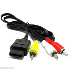 AV Audio/Video Composite Cable for Nintendo N64 SNES Super GameCube TV 6FT