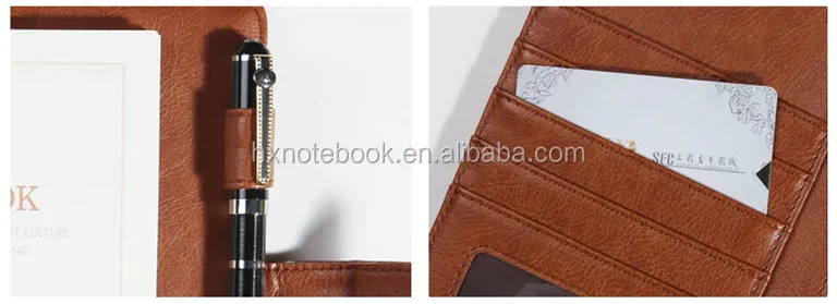 
six loose leaf custom made businesskraft notebook Gold foil logo journal manufacturer 