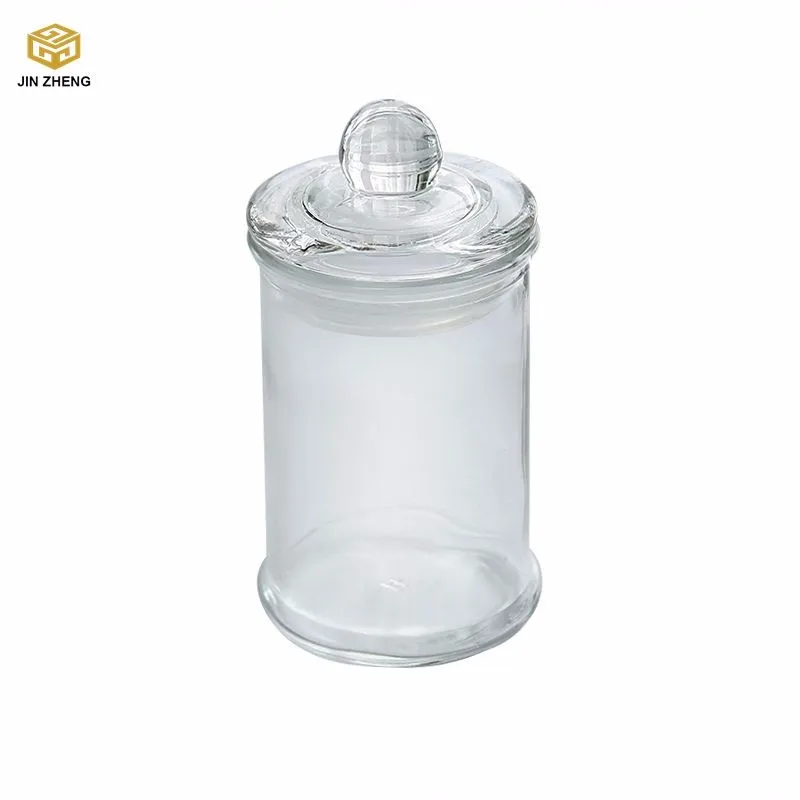 Glass candle holder storage jar with airtight lid glass tea sugar coffee jar