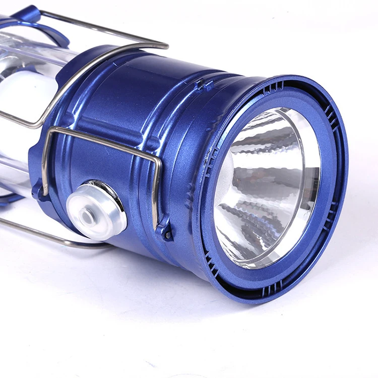 Collapsible Outdoor Lamp Solar Lantern Flashlight Rechargeable 3 In 1 Camping Light