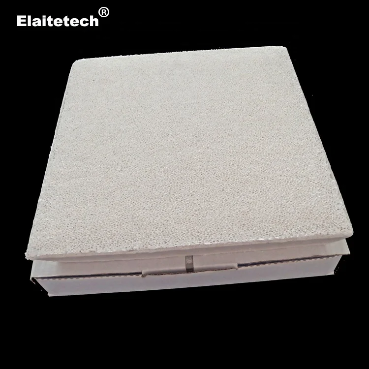 High alumina ceramic foam filter plate 305mm*305mm*50mm for aluminum ingot and billet casting