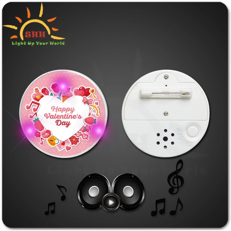 Trending Products Music sound Badge with Pin back for promotion gifts badge making machine