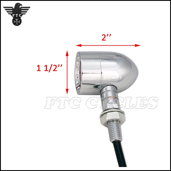 Antique Mini Bullet LED Chrome Turn Signal Lights for Roadster