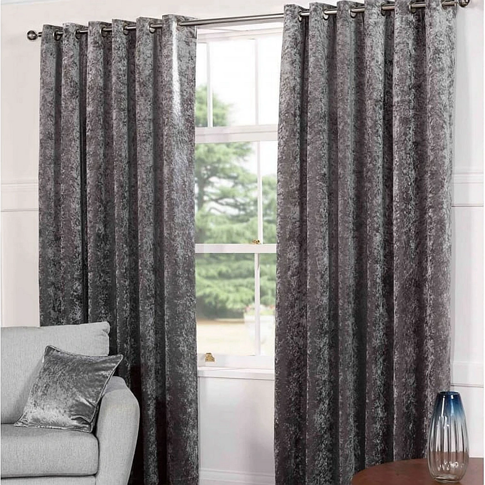 
fireproof wholesale colorful 100% polyester velvet crushed shiny simple curtain design 