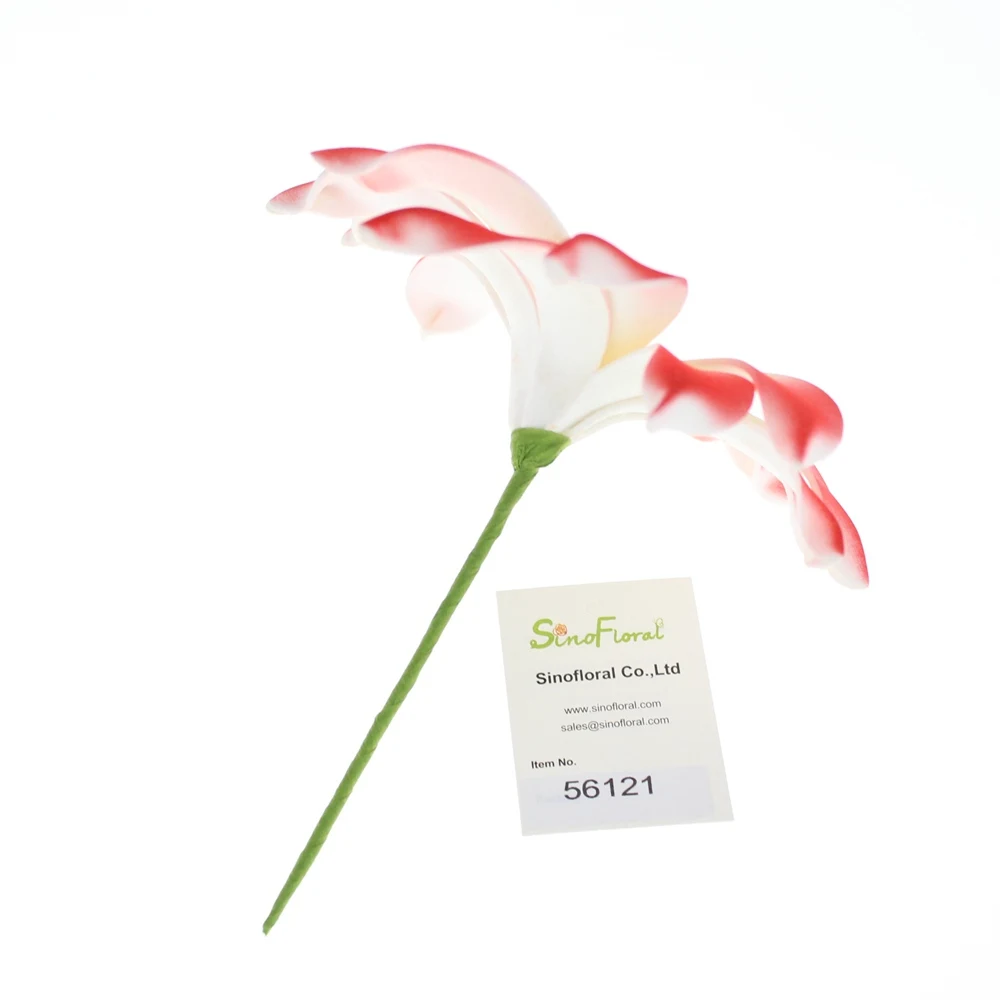 Foam hawaii flowers pick  Red and white with yellow center for table decoration Vacation party #56121