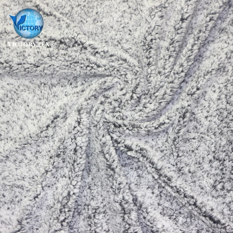 100% Polyester Single Side Faux Fur Micro Polar Plush Lambs Fleece Shu Velveteen Brush Back Printed Knitted Sherpa Fleece Fabric