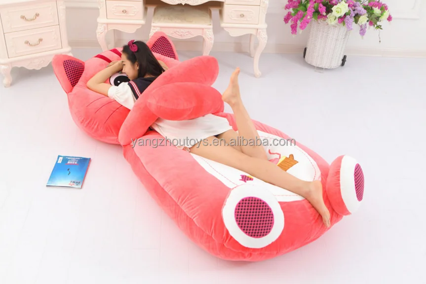 Wholesale 1*1.7m Stuffed Pp Cotton Cartoon Duck Plush Lazy Beach Sofa Bed