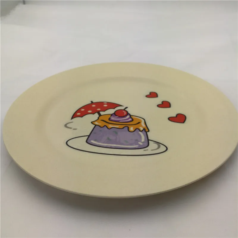 Eco Friendly Rice Husk Fiber Dinner Plates Disposable Bamboo fiber Plate