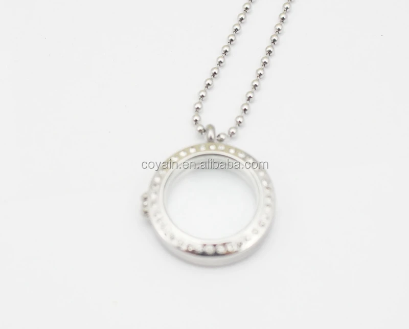 fashion Trendy Christmas gift silver locket photo pendant with crystal for women