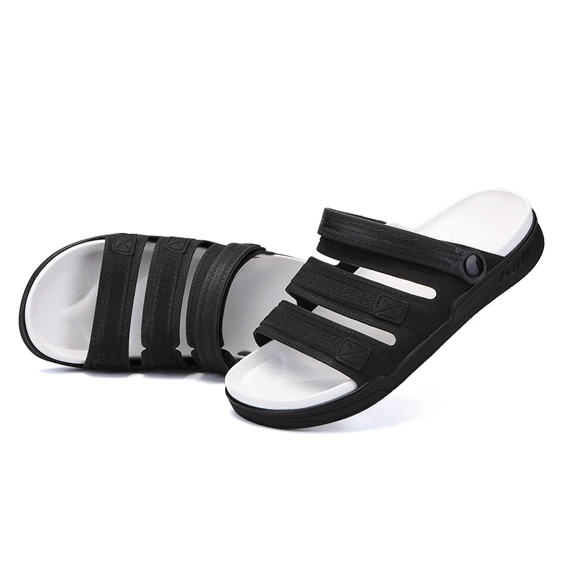 factory beach EVA  men jelly clog shoes men casual sandals Pure black clogs shoes