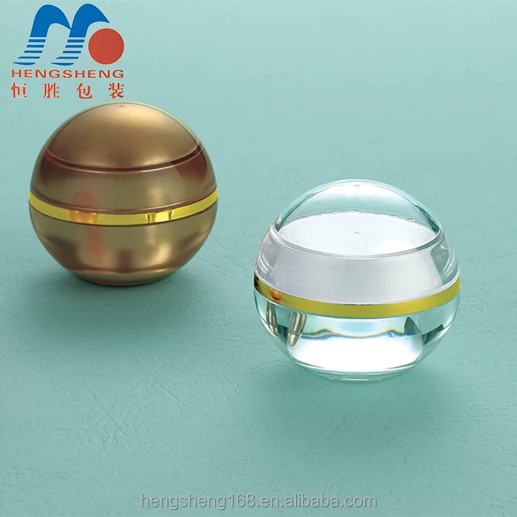 
Hengsheng factory wholesale acrylic 5g ball egg shape empty cosmetic skin care cream jar 