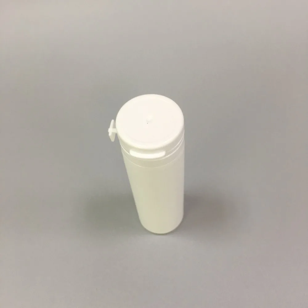Белая пластиковая бутылка из полиэтилена высокой плотности 60 мл со всплывающими крышками для конфет или жевательной резинки