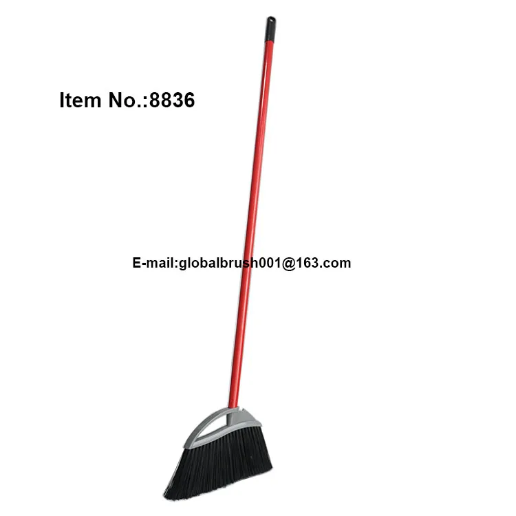 HQ8836 angle cut plastic handle straighten plastic broom bristles