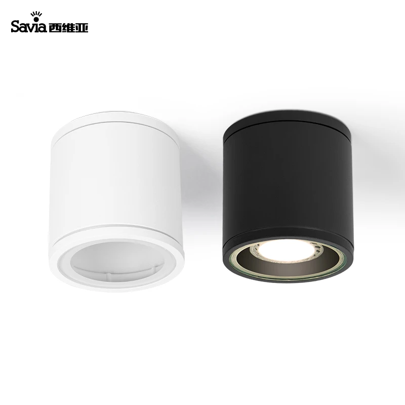 
Savia Modern Aluminum Ceiling Gu10 Spotlight Surface Mounted Waterproof Ip54 Led Downlight For High End Hotel Hallway/corridor 