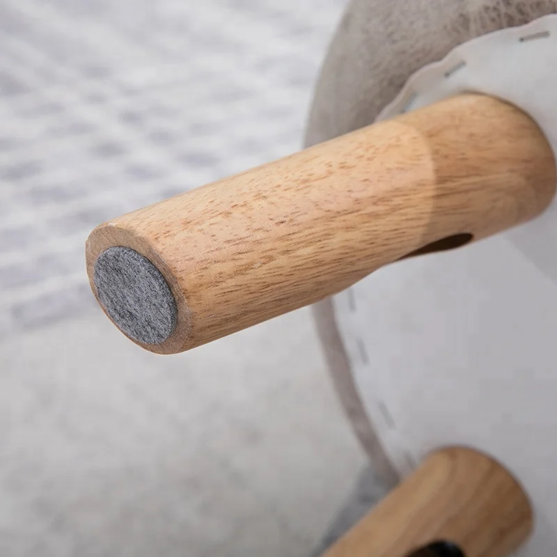 Деревянный маленький табурет в форме животного из овечьей кожи оттоманка для хранения