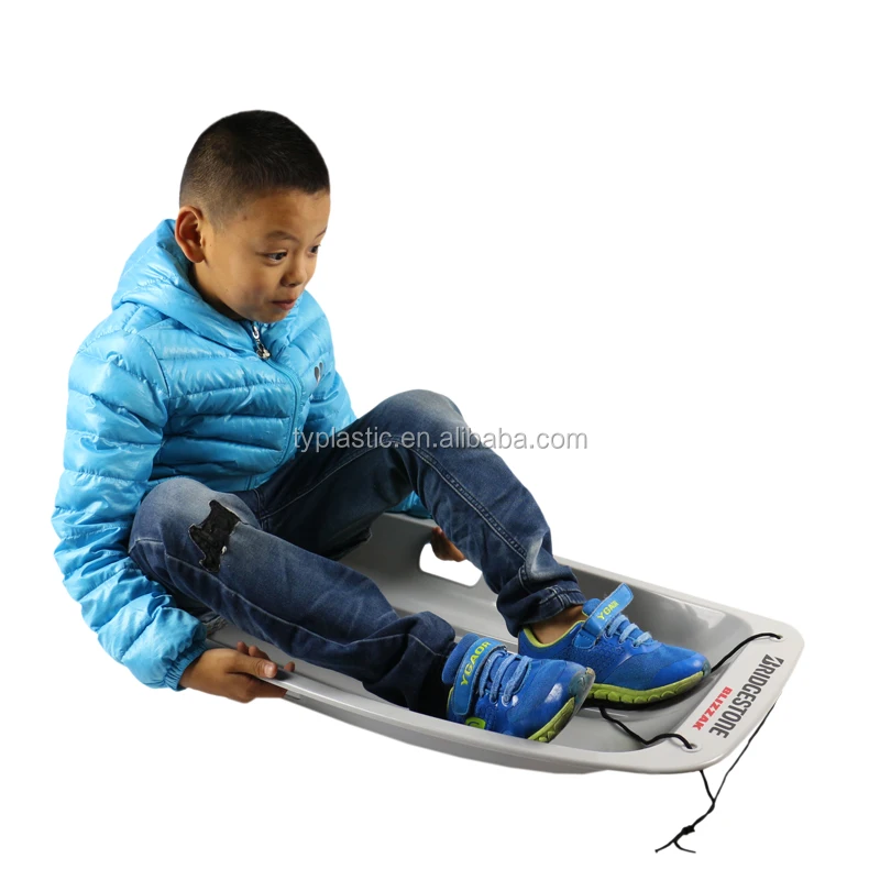 2017 Version Outdoor Winter Product Customized Logo Large Plastic Snow Sled boat with rope for Kids