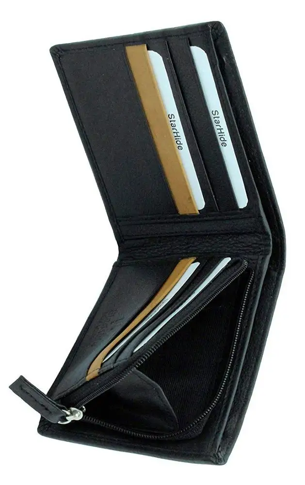 vegetable tanned cow genuine leather wallet wallet men bifold cow wallet for man