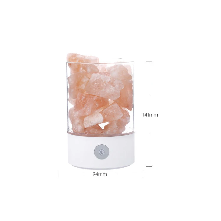 Dimmable USB Hymalain Sea Salt Crystal LED Desk Nightlight with Touch Dimmer Control Adjustable 7 Color Changing Night Light