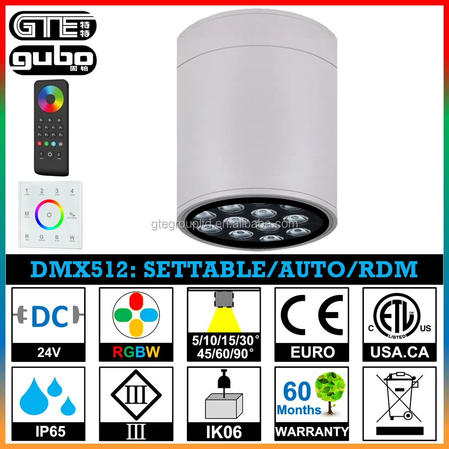 
IP65 Waterproof RGBW LED Surface Downlight 4C@24W 96W 