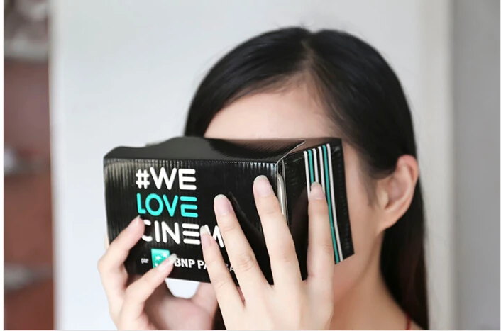 Free sample google cardboard VR headset V1.2 branded cardboard DIY 3D  reality glasses