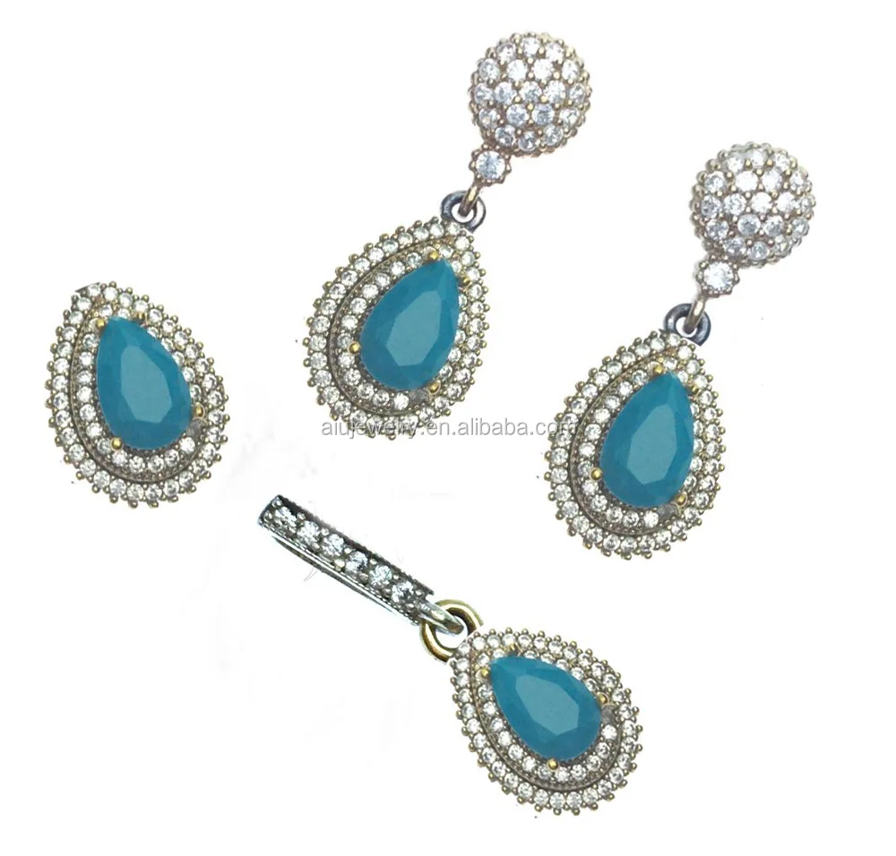 Customized 925 old silver ottoman ethnic turkish jewelry set