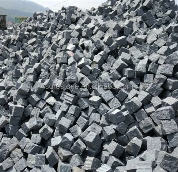 Black color basalt 20 x 20 stone pavers granite paving stone
