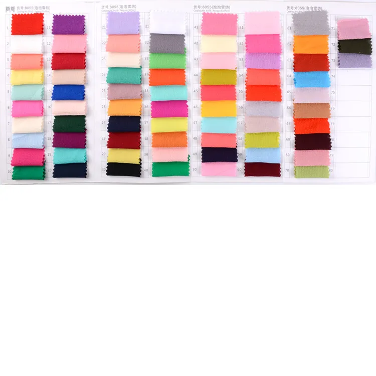 
Quality 100% Polyester Bubble Chiffon fabric for Lady fashion dresses 