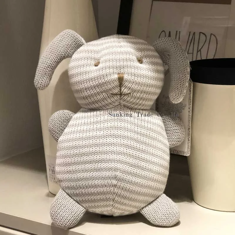 100% cotton knitting wool bear toys soft white bear doll toy  rabbit