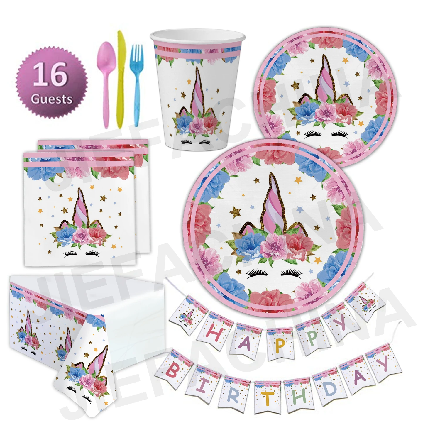 Factory Design Unicorn Event Party Supplies Tableware Set