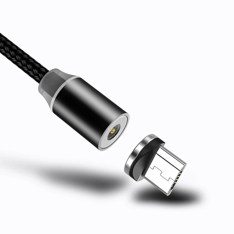 3 in 1 2.1A Black Red Micro Type C 8 Pin Fast Charging Cable Magnetic Micro USB