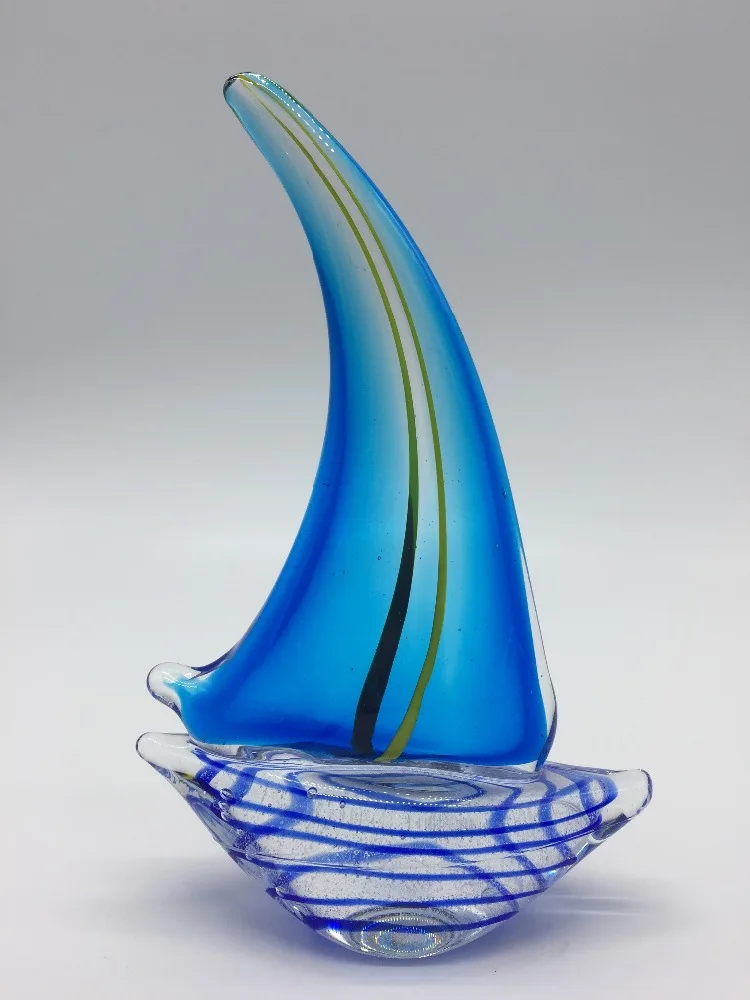 Artistic Sailboat Handmade Blown Art Glass