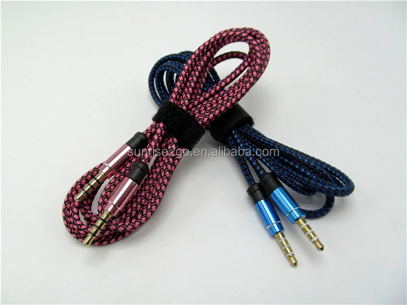 2017 Factory price dual male 3.5mm to 3.5mm 1m/ 3ft Aux jack audio cable for iphone/ car/ speaker