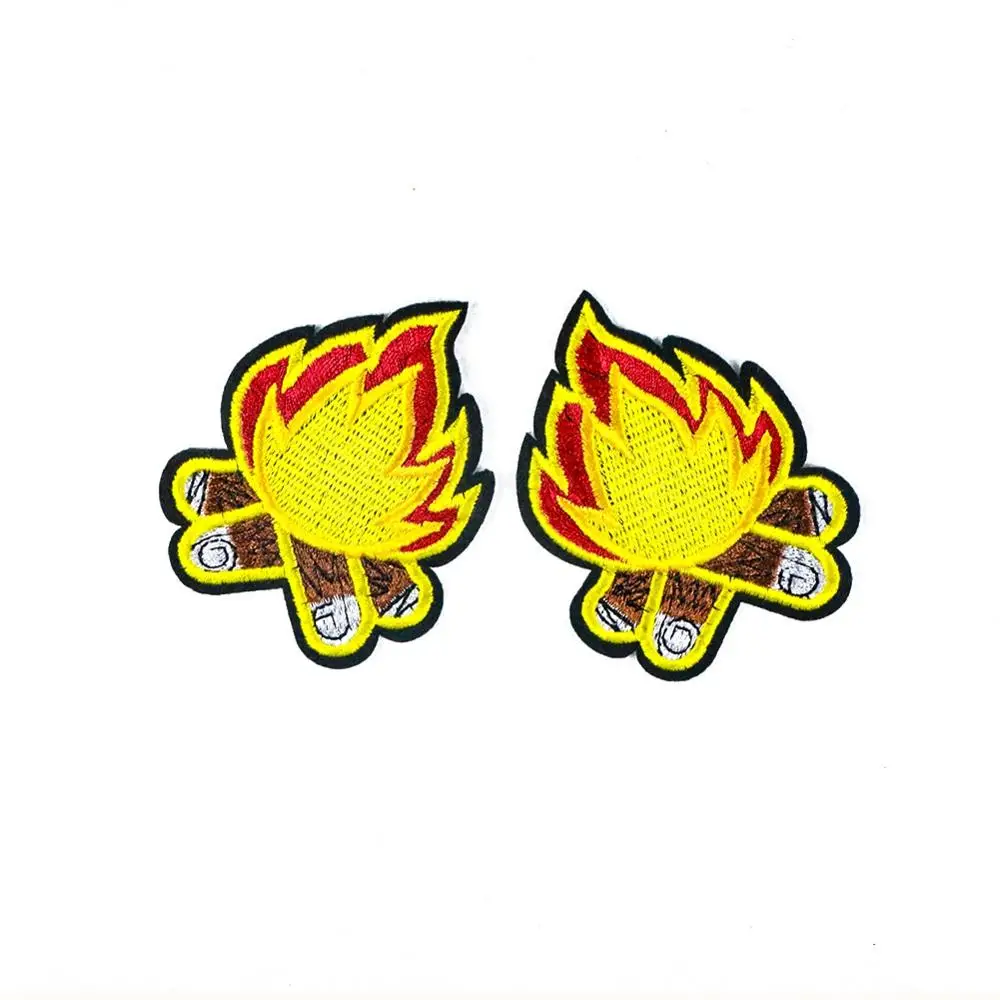 
Wholesale high quality warm flame firewood cartoon embroidery patches 