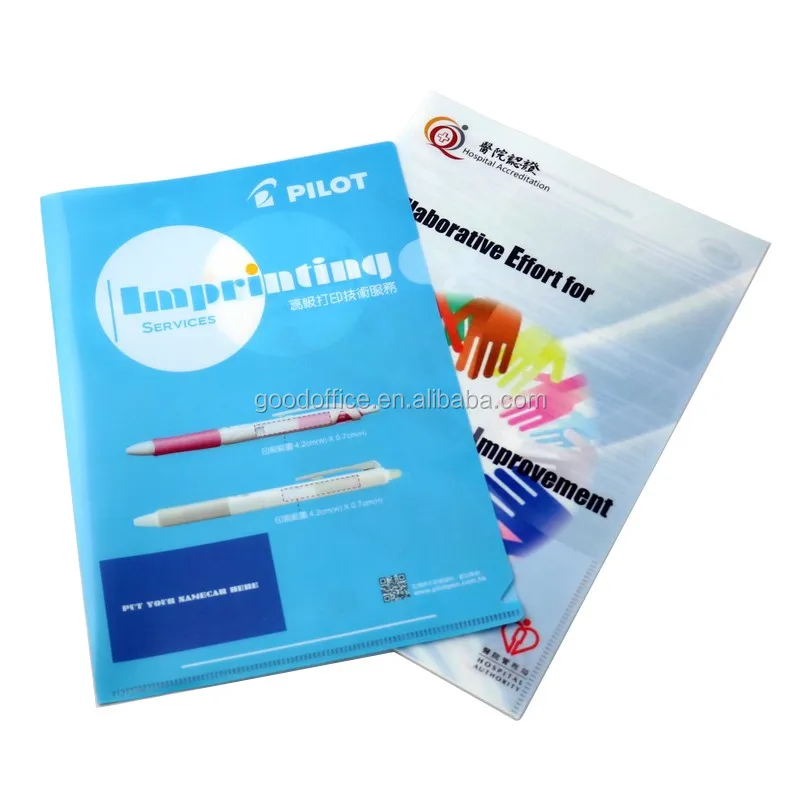 
office waterproof file folder,custom L-shaped advertising file folder 