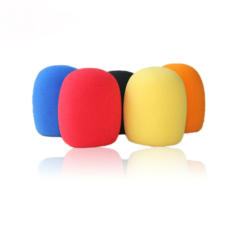 Colorful disposable microphone covers print logo mic foam cover custom sponge microphone foam windscreen for ktv microphone