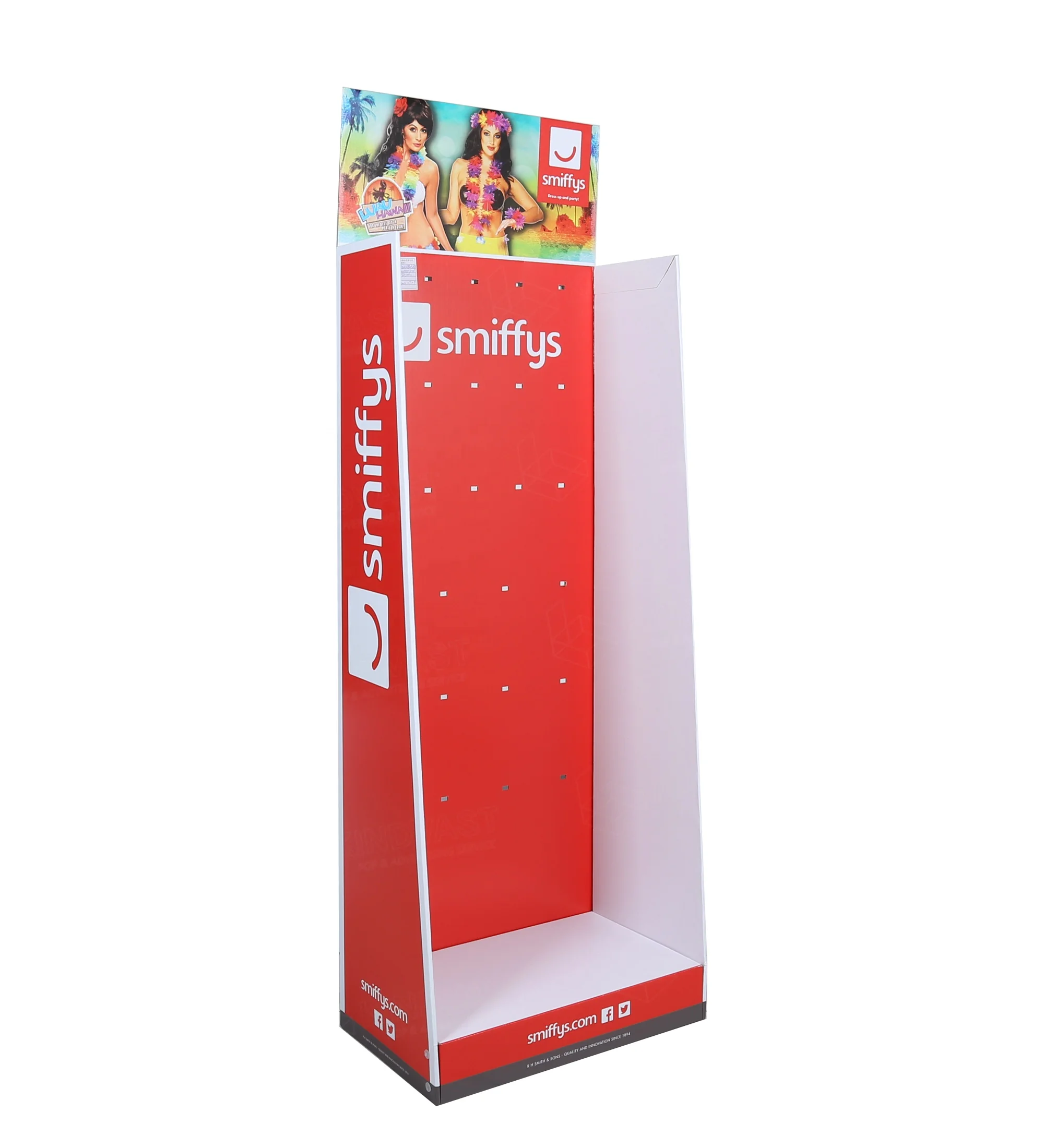 Adult Costume  Cardboard Display Stand Shelves With Pegs Hook Hanging Children Costume For Supermarket Advertising Standee