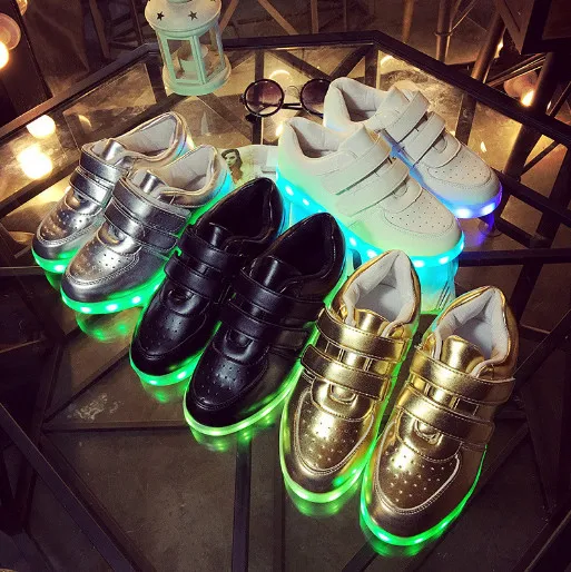 children USB charging Flash colorful luminous shoes LED shoes for boys and girls Night Shop Club