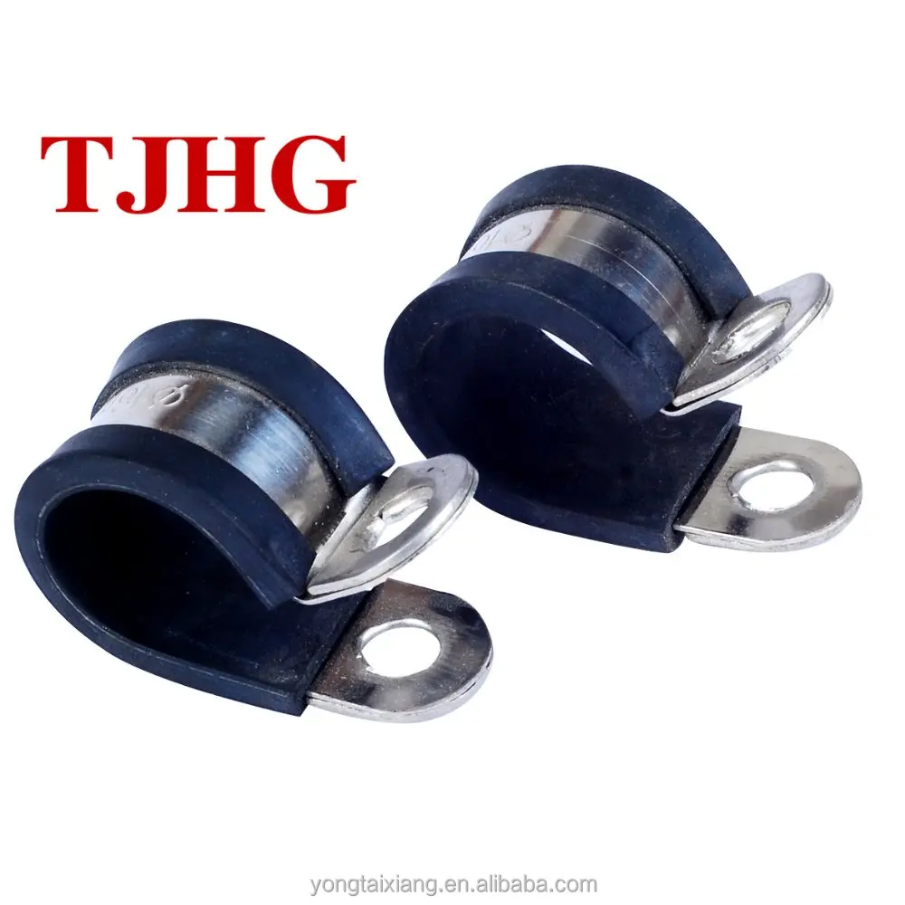 
P Type Rubber Clamp EPDM Rubber Lined Hose Clamp 