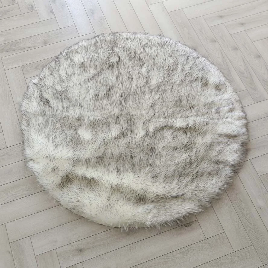 90cm Circle Simple Delicate Living room faux fur Rug Shaggy Carpet