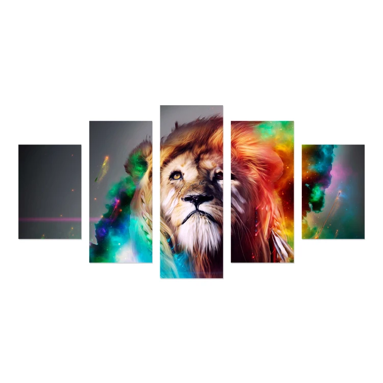 Magic painting wholesale multi color animal patterns 3d diy lion 5-piece face painting