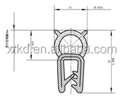 Electric cabinet seal strip/machine cabinet rubber strip/kitchen cabinet door seal
