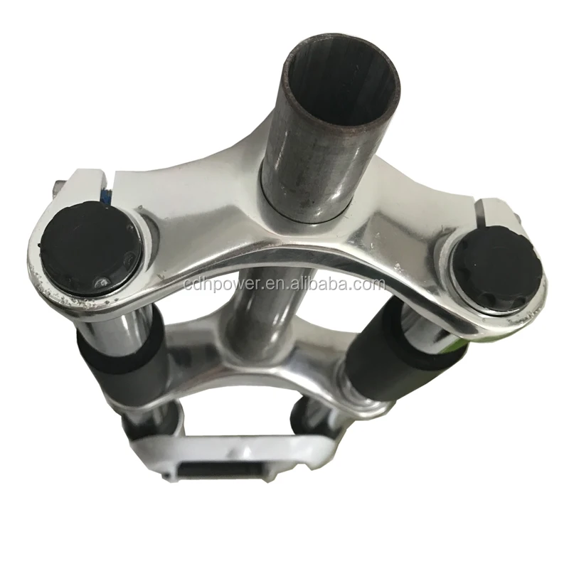 Double crown bicycle front suspension fork/white