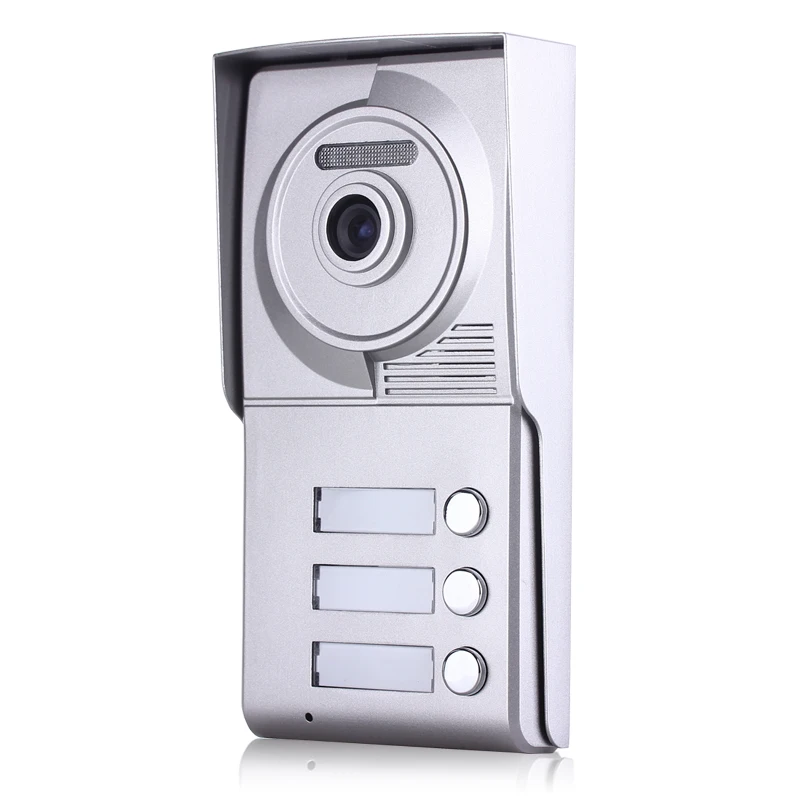 2 wire multi apartments video intercoms with 3 buttons for 3 family video door phone