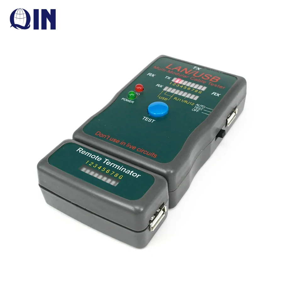 Qin factory price multi modular LAN USB RJ11 network cable tester