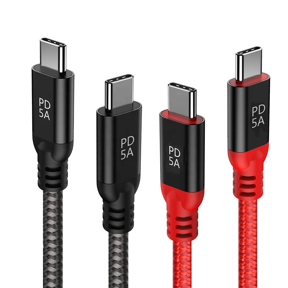  Заводская цена E-mark чип с оплеткой 10 футов для зарядки данных usb 3 1 5A 100 Вт c к type кабель