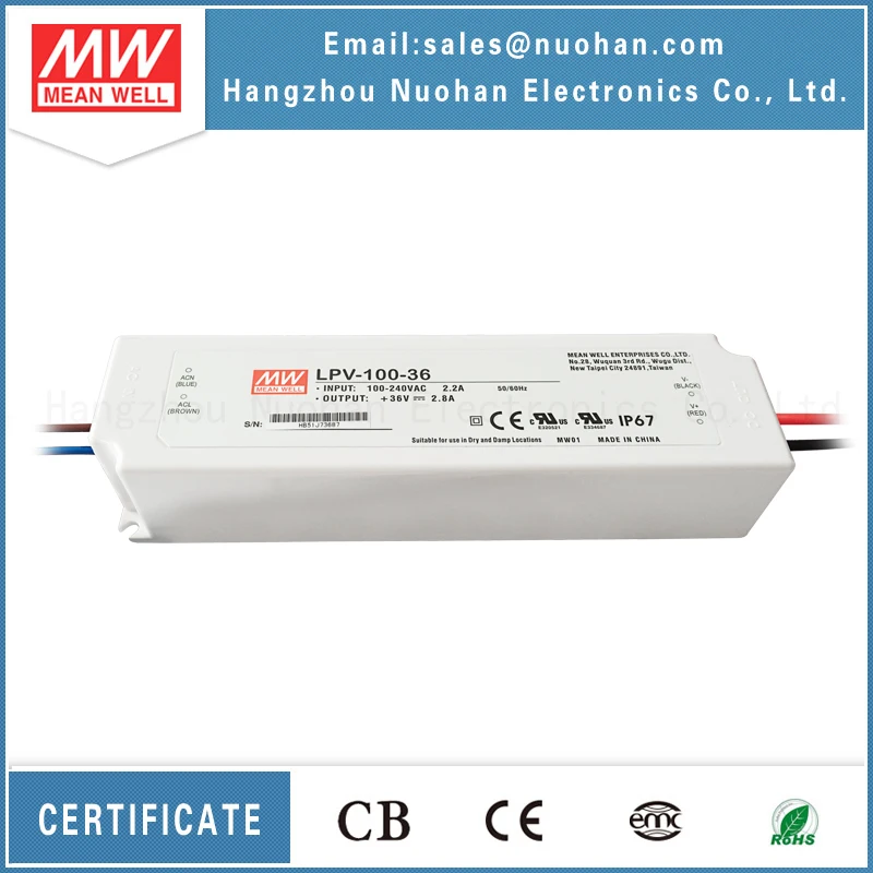 Mean well LPV-100-36 100W 36V led driver led strip light driver